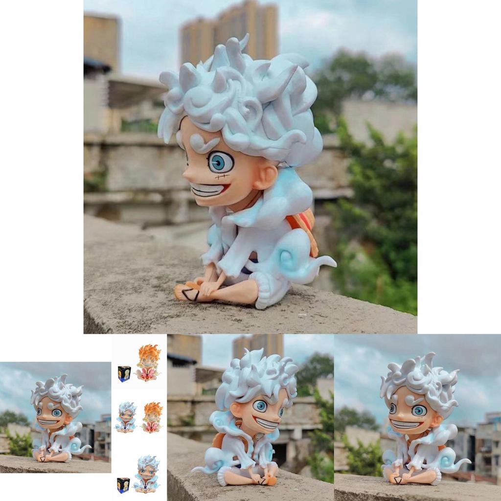 Adorable One Piece Luffy Figurine Sun God Nika Form Pvc Sitting Pose For Enthusiasts