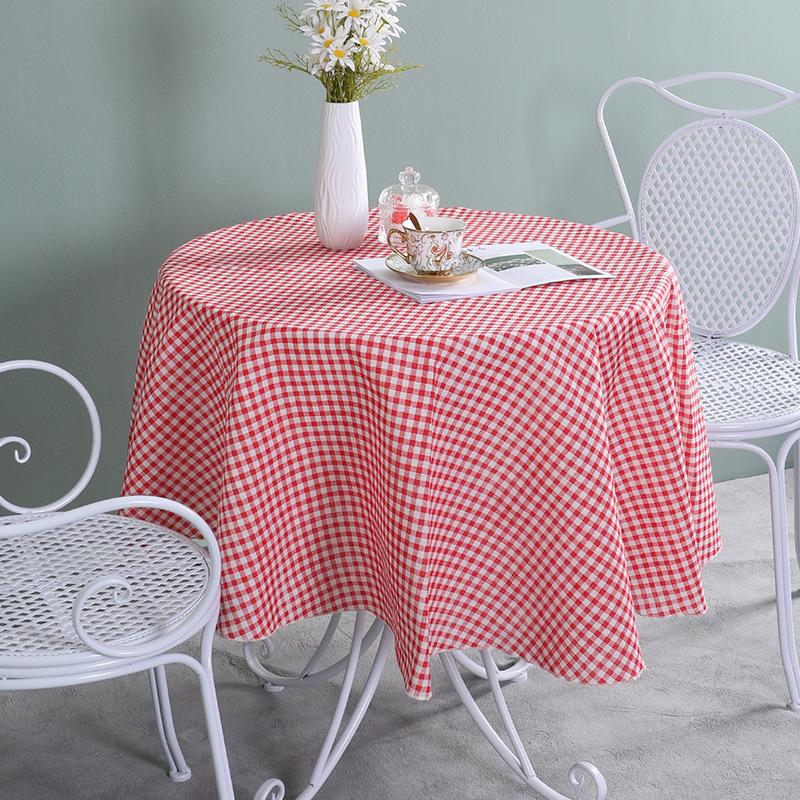 Runde Tischdecke Baumwolle Leinen Karierte Tischdecke Klein Frisch Runde Tischdecke Couchtisch Tischdecke Couchtischdecke
