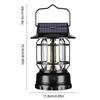 Solar Power Lantern Outdoor Waterproof Tent Light Rechargeable Portable Vintage Solar Powered Landscape Lamp for Courtyard