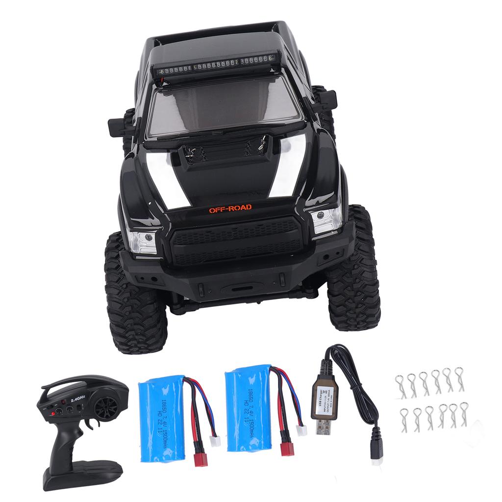 RC Crawler 110 Scale 2.4GHz 4WD LED Light 1500mAh 15kmh Rubber Tires RC Climbing Car with 2