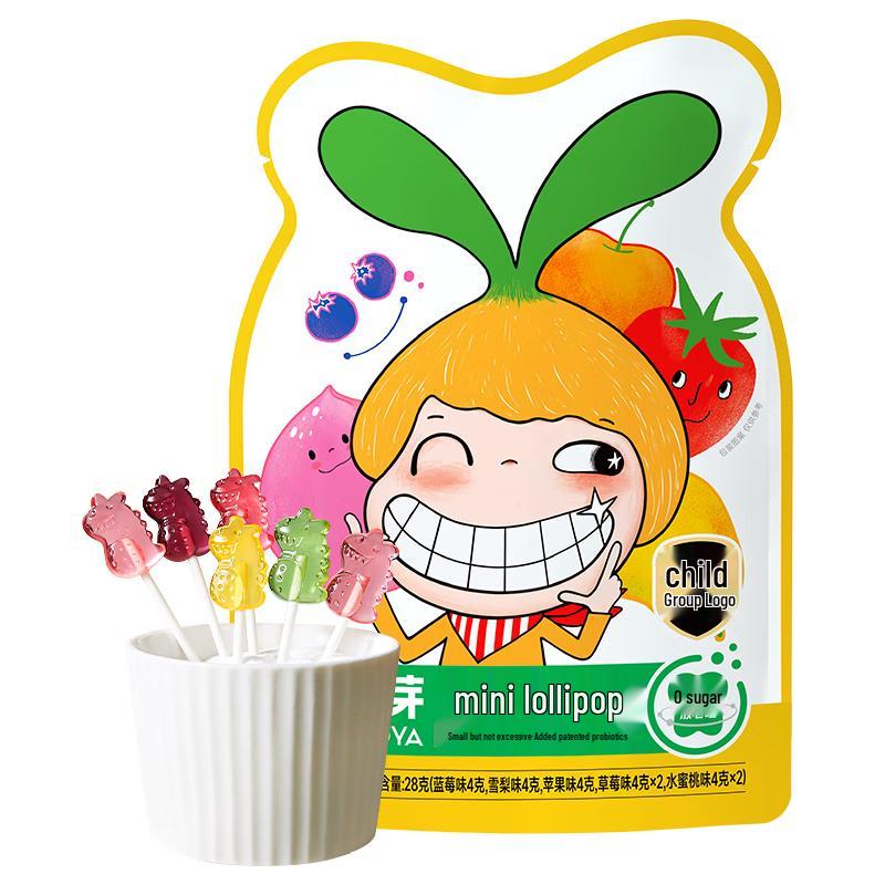 Wo Xiaoya Sugar-Free Mini Lollipops, Mixed Flavors