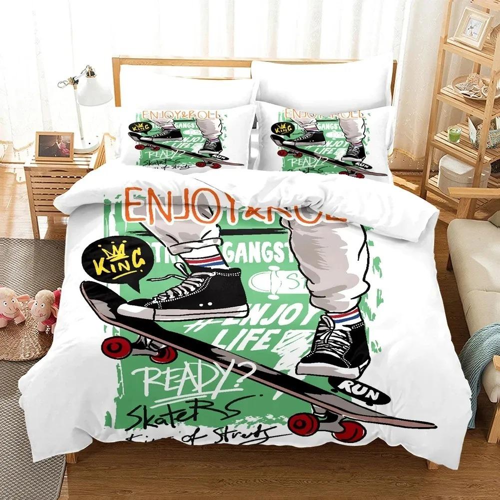 3D Print Scooter Skateboard Fashion Bedding Set Double Twin King Duvet Cover Comforter Pillowcase Boys Girls Adults Bedroom