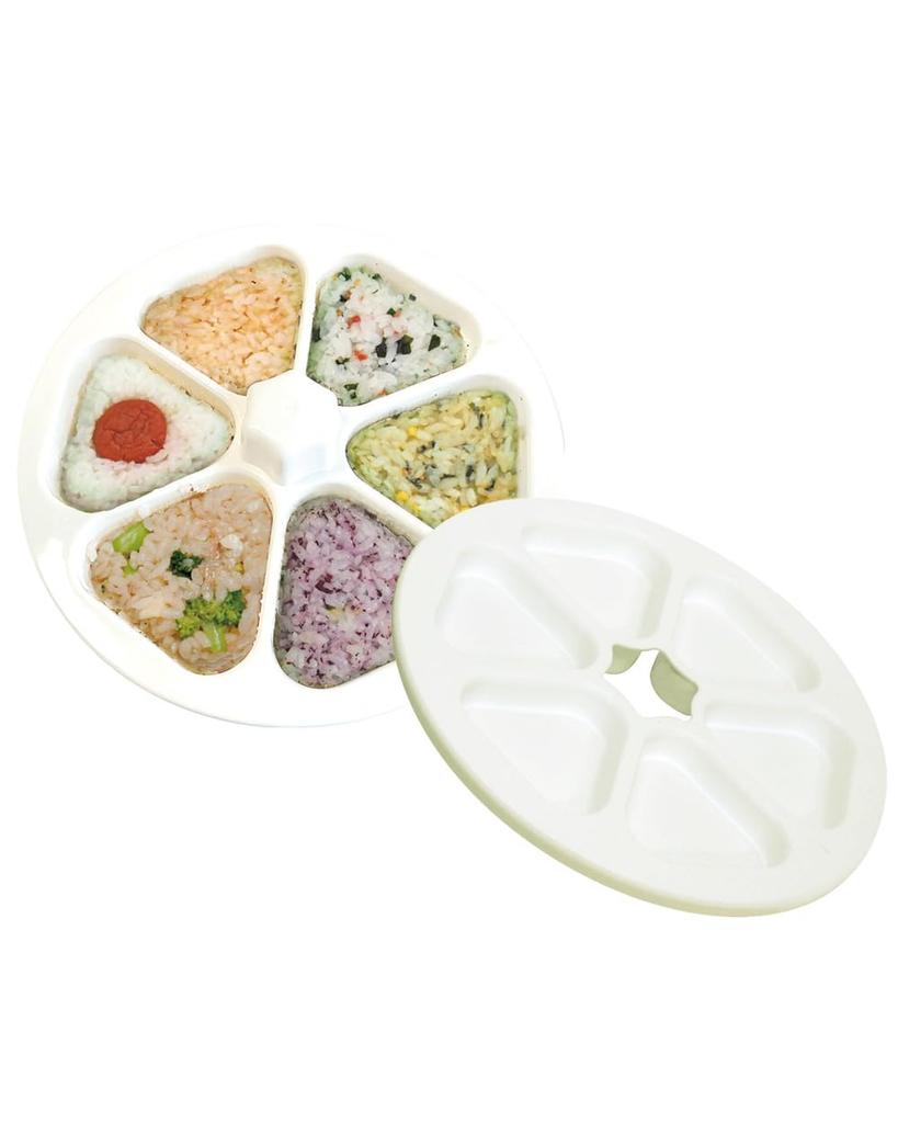 Fujipacks Hanbai (Made in Japan) Onigiri Sennin (White) Onigiri Mold: Makes 6 Onigiri at a Time