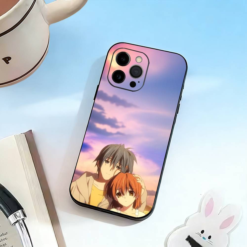 

C-Clannad anime healing Phone Case For iPhone 17, 16,15,14,13,12,11 Plus,Pro Max, Others Soft Black Cover iPhone13