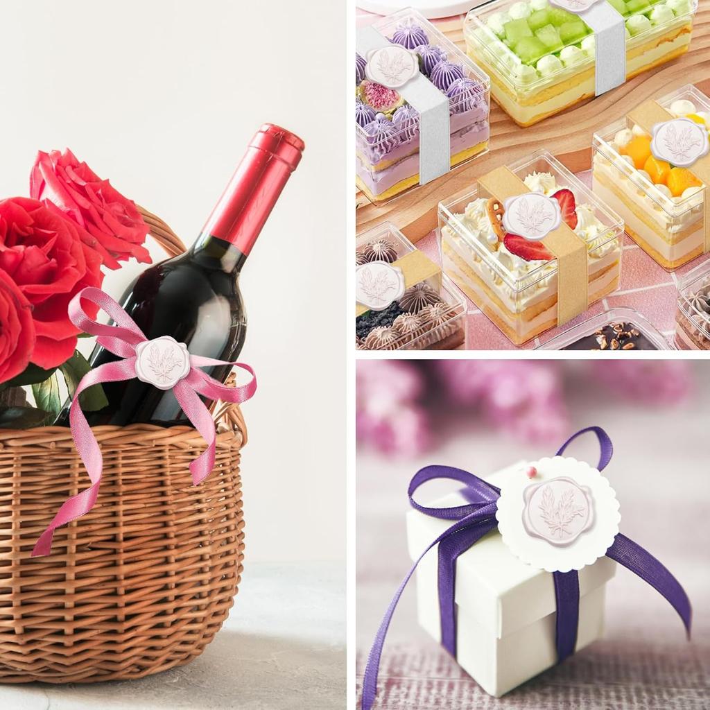 30 Pcs Pink Wax Seal Stickers Self Adhesive Rosemary Envelope Wax Seal Stickers Wedding Vintage Embossed Invitation Envelope Stickers for