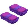 Microfiber Car Wash Sponge-Non-Scratch Wash Mitt-Two Sided Chenille Microfiber Washing Sponge-Mitt For Cars, Trucks, SUVs, Boats(2 Pack Green)