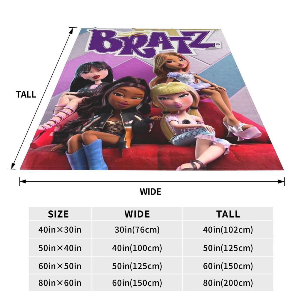Bratzs Girls Blankets Flannel Sofa Throw Blanket Portable Throw Blankets for Home Bedroom Outdoor Throws Bedspread Quilt