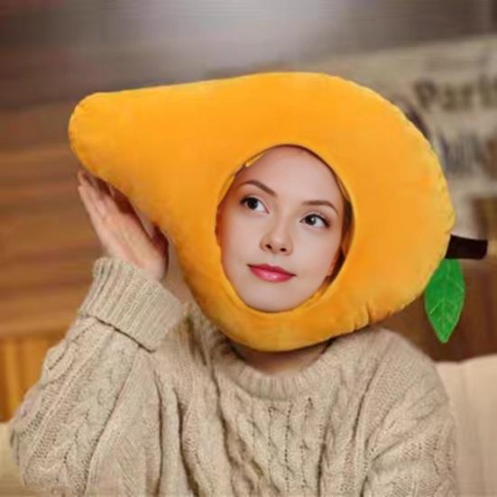 Foto clona Jasné barevné tvar ovoce jídlo Měkká plyšová pokrývka hlavy Otvor pro obličej Kostým internetové celebrity Párty rekvizita