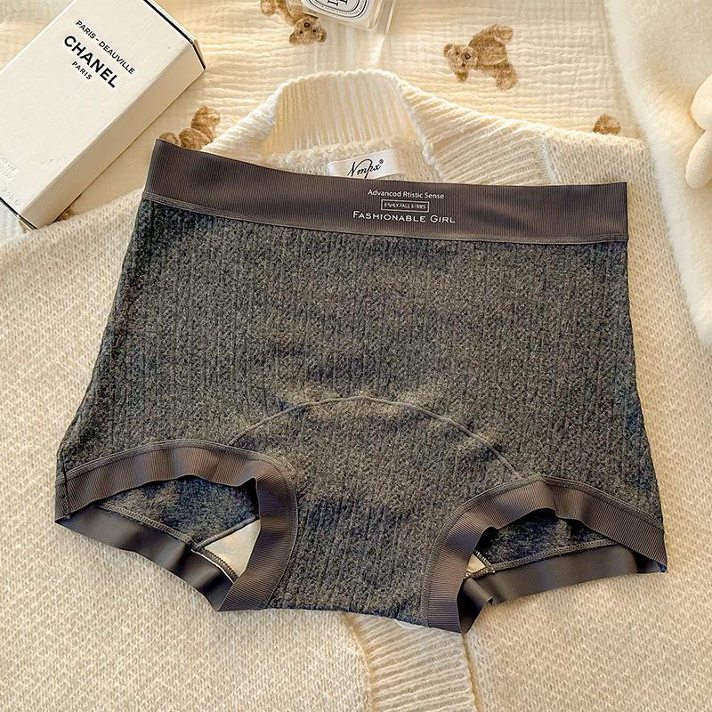 

Жіночі великі розміри Весна та Осінь Солодкі Прості Чиста Бавовна 10A Антибактеріальні Розширені Боксери з Застібкою 3XL сірий/чорний