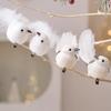 Snowy Feathered Bird Pair Christmas Craft Decorations For Wreaths Tree Home Decoration Premium Plastic Materials Gift For Bird Lover