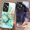 Marble Pattern Color For Oppo A79 5G 58 78 74 60 4G Reno 11F Realme GT 6 11 Note 50 10 C55 X2 Tempered Glass Black Phone Case