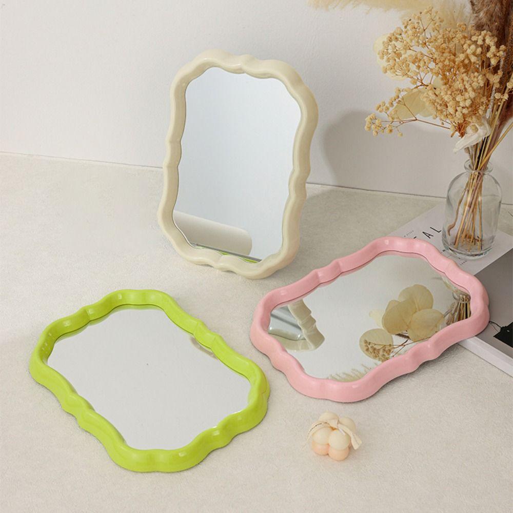 

Solid Color Makeup Mirror Foldable Cosmetics Mirror Fashion Desktop Mirror Living Room Decor білий