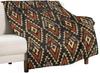 Black White Abstract Geometric Vintage Textured Boho Pattern Print Super Soft Flannel Throw Blanket for Bed Sofa