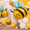 Large Bee White daisy flower foil balloon for children's birthday graduation Mother's Day party decoration Plumeria Helium Ball