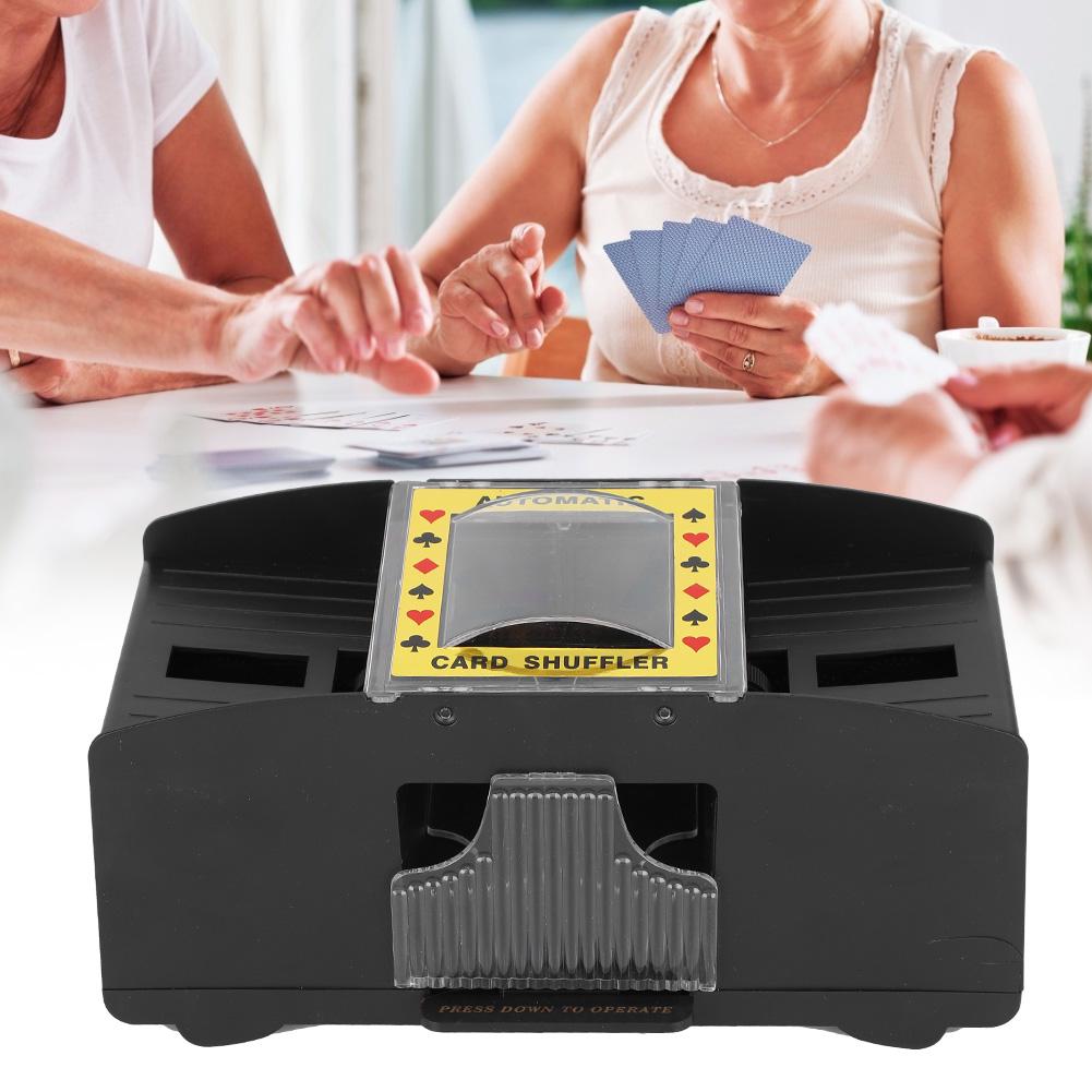 Adult Elderly Electric Automatic 2 Deck Labor Saving Card Shuffler Tool Accessory