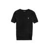 Polo SS23 Solid Color Crew Neck Logo Embroidered Short Sleeve Knit Top Women Tops Black 211795615-013