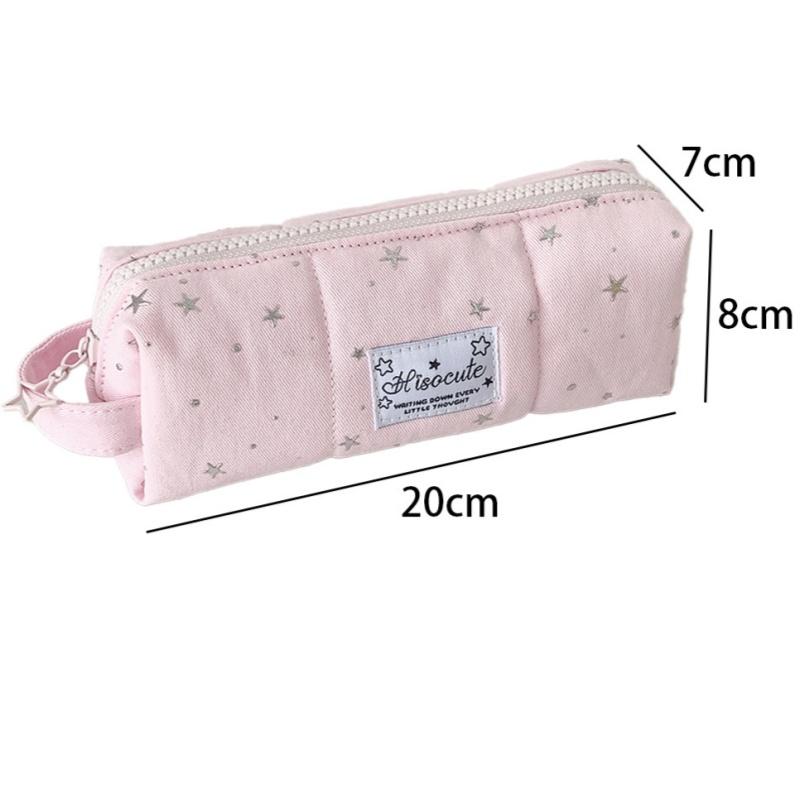1Pc Fashion Korean Stars Pencil Case Student Stationery Large Capacity Storage Handheld Pen Bag Kids Back To School Supplies
