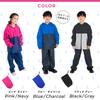 ZAIDEA Rain Suit and Raincoat Sizes and Compact Rainwear for School Girls and Boys Size Kids' Set, 130, 140, 150, 160, Trips, (Blue/Charcoal, 160)
