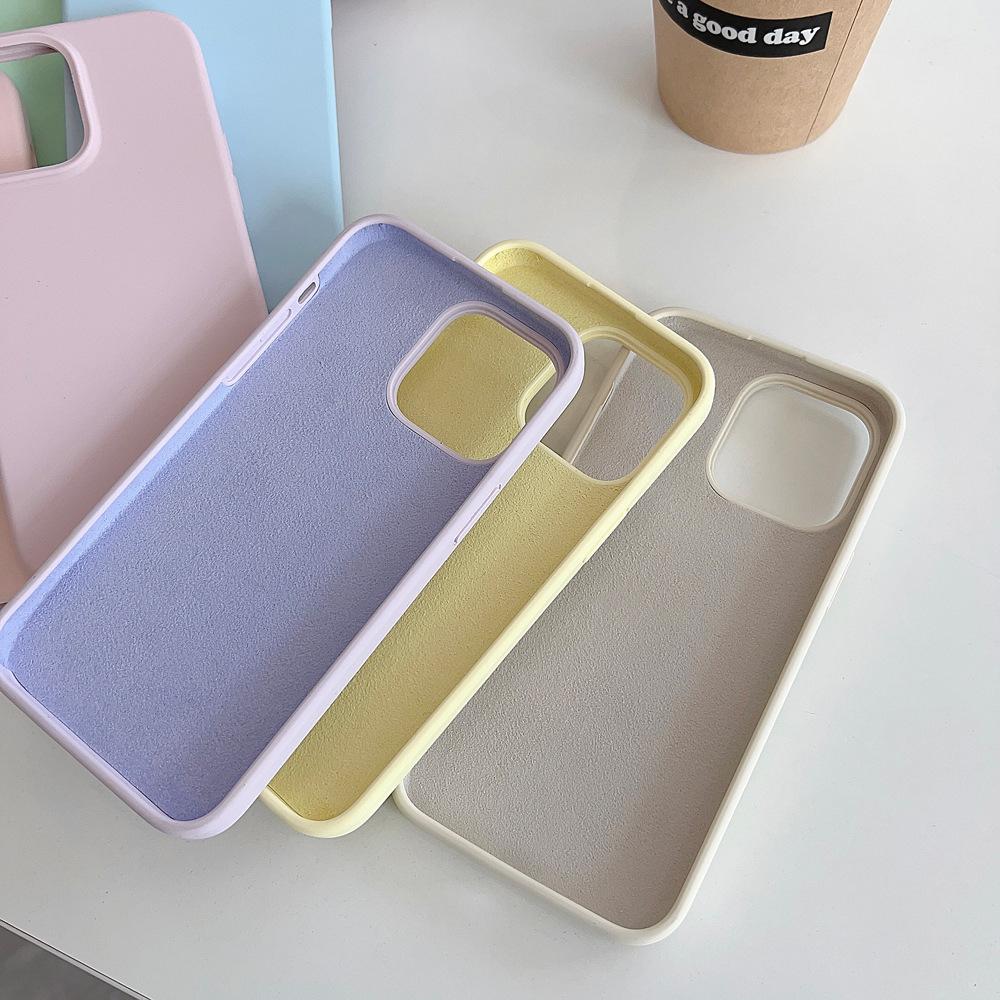 Capa de Celular iPhone 16 de Silicone Líquido Verdadeiro 14promax Coreana 12 Premium 13 Cor Sólida 11