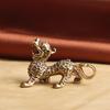 Pure Brass Money Qilin Keychain Pendant Wealth-Attracting Lucky Beast Pendant Handheld Old Bronze Wholesale