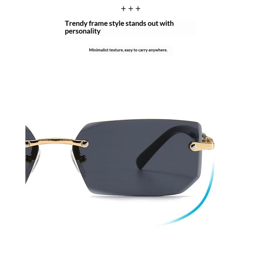 New Frameless Fashion Sunglasses Trend Rimless Cut Edge Shades Versatile Sun Glasses For Men Women