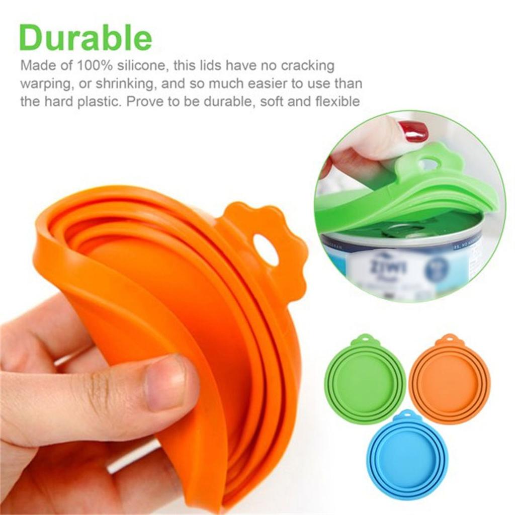 3 In 1 Reusable Food Storage Keep Fresh Tin Cover Cans Cap Pet Can Box Cover Silicone Can Lid Hot Kitchen Supply Mould Proof Hot