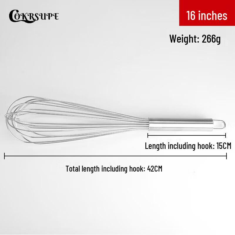 COKRSUPE 40cm Thickened Stainless Steel Whisk