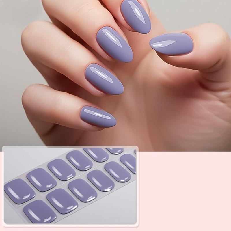 1Set Gel Nail Stickers 22pcs Color Variety Nail Art Set Full Nails Wraps for Women Easy to Apply