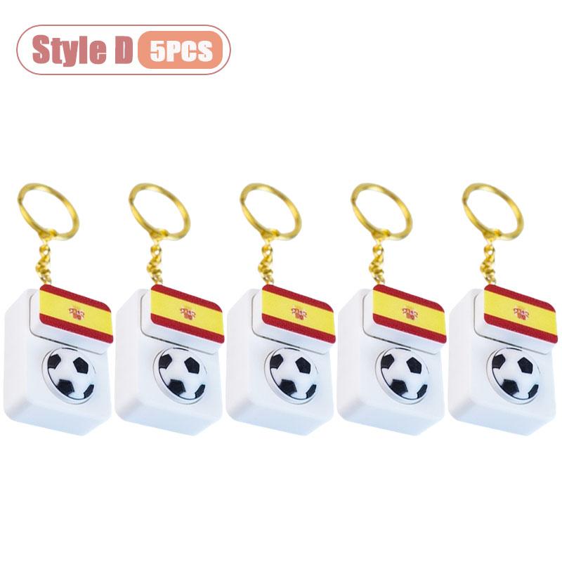 1-10PCS Soccer Fan Collectible Keychain Spinning Clicker Stress Relief Fidget Toy with Flag Pendant Memorial Gift
