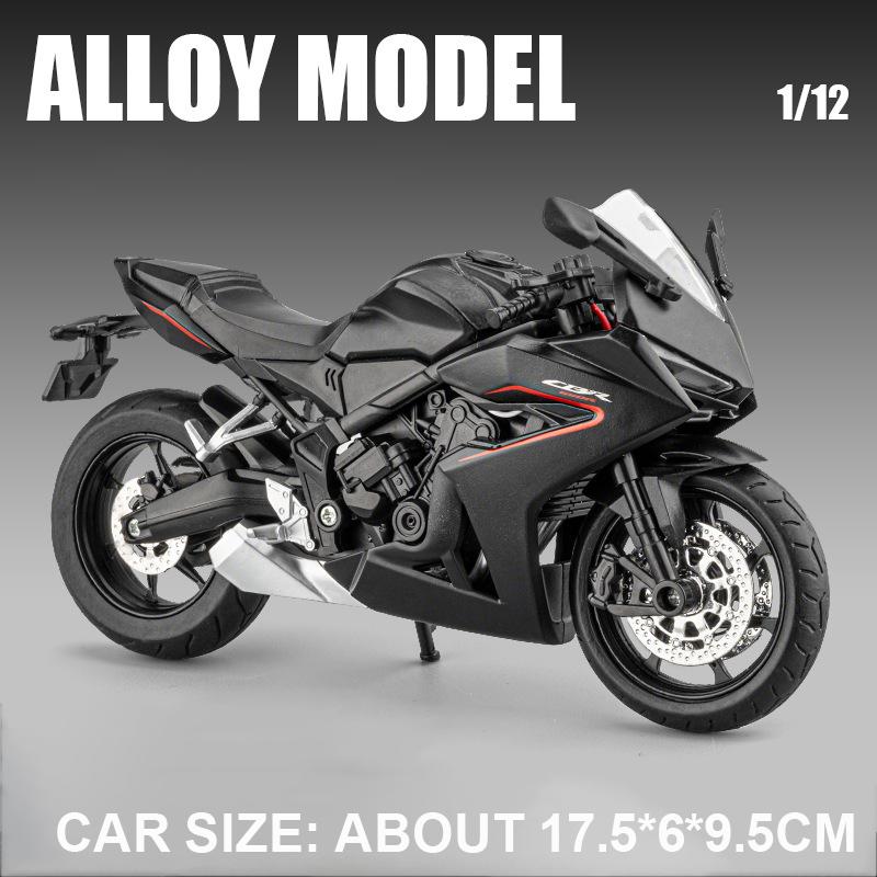 1:12 CBR650R CB650 Diecast Model Alloy Motorcycle Toys Car Front Wheel Steering Rear Wheel Shock Absorption Toy for Friends Gift