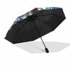 1pc Power Rangers Auto-Open Umbrella, Portable 3-Fold Design with 8-Bone Iron Frame, Outdoor Umbrella, Perfect Gift for Fans, Travelers, Everyday Use,