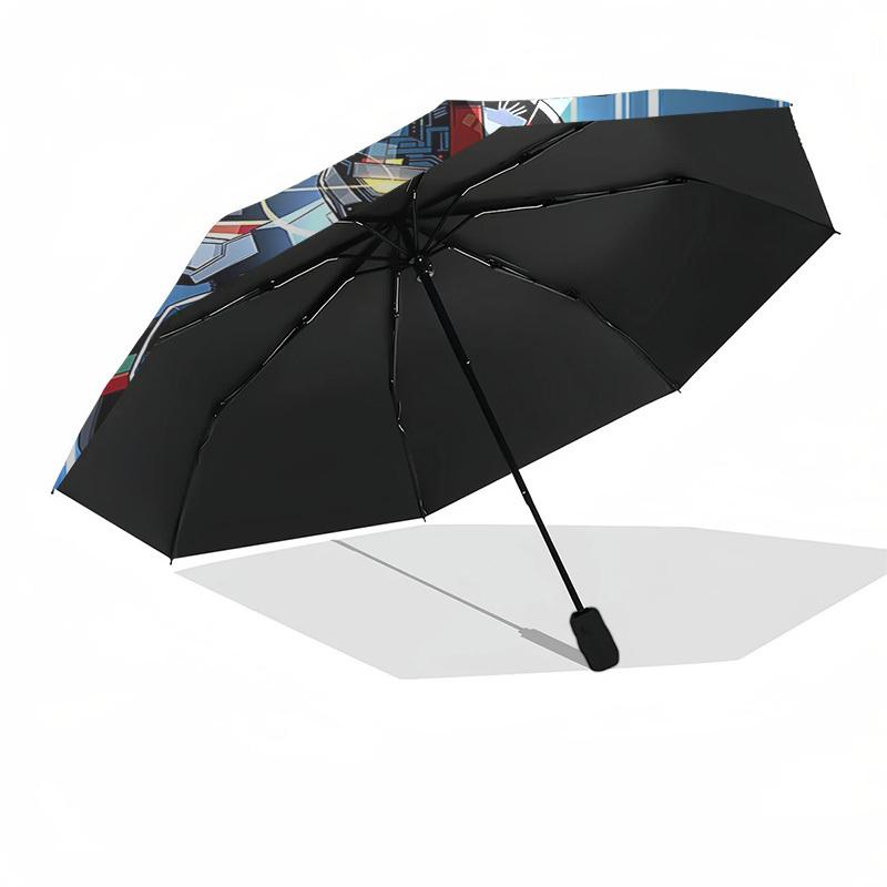 1pc Power Rangers Auto-Open Umbrella, Portable 3-Fold Design with 8-Bone Iron Frame, Outdoor Umbrella, Perfect Gift for Fans, Travelers, Everyday Use,