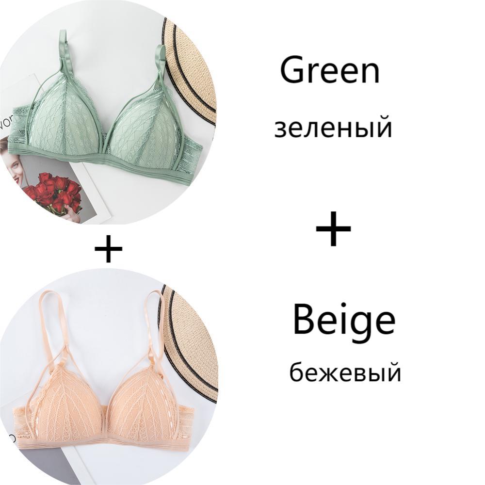 2 Pc Sexy Cross Straps Lace Bra Elastic Band Lining Thin Strap Lace Up Bra Push Up Bra Cropped Top Pajama Bra
