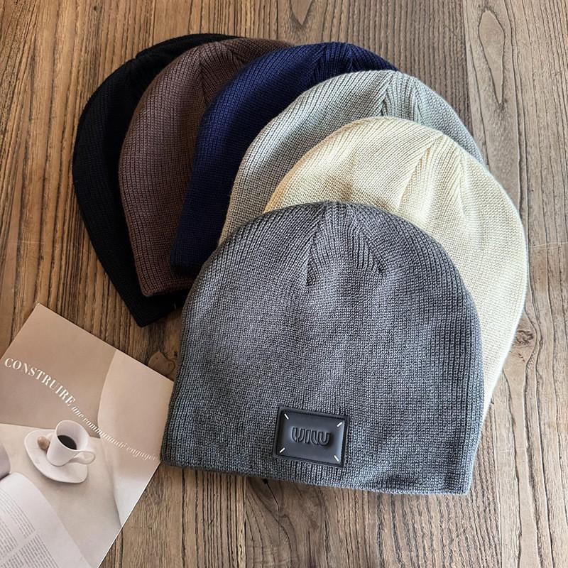 Solid Trendy Color High Top Wool Hat Letter Pattern Youth Streetwear Season Cold