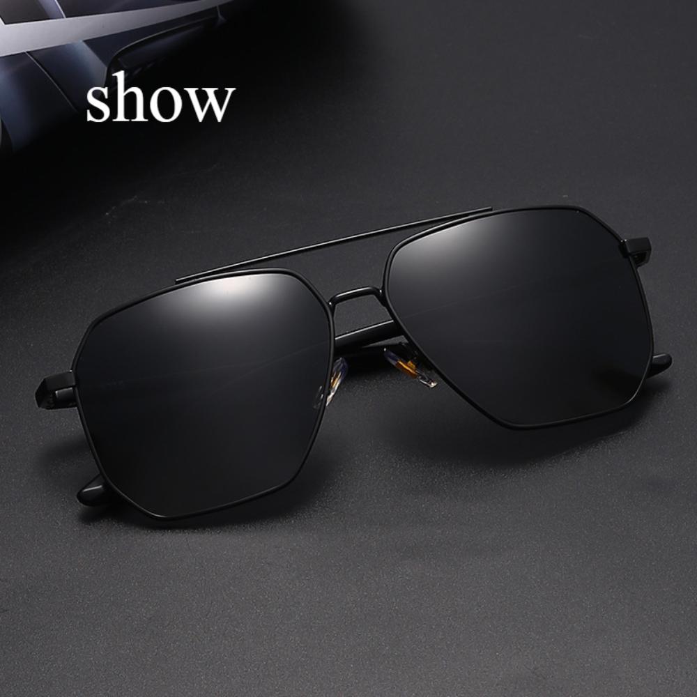 Polarized Sunglasses Men's High-end UV Protection Driving Yellow Lenses Sunglasses Anti-glare Square Fishing Glasses