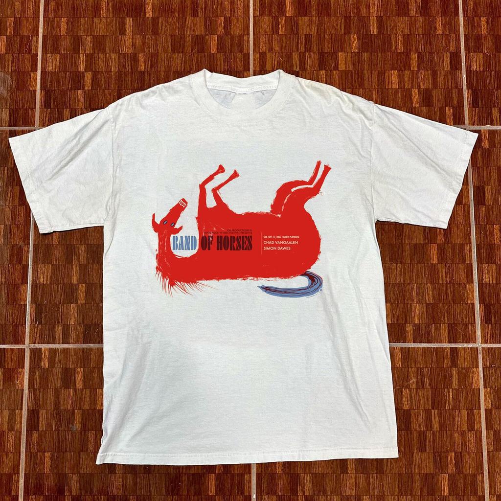 Band of Horses 2006 Concert Poster Short Sleeve White All Size T-Shirt Mens Womens Tees Top Tops Tee