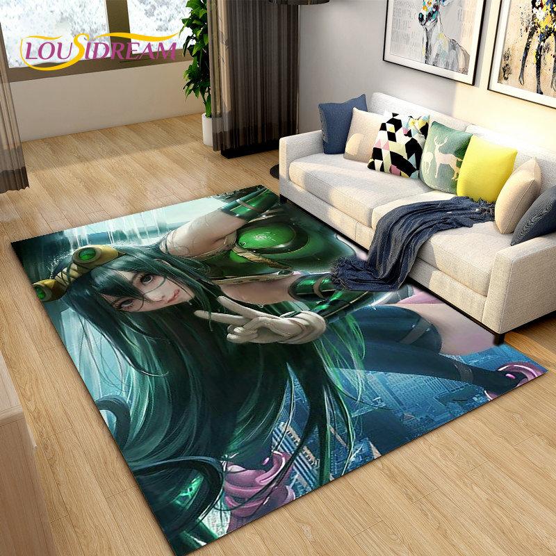 Tappeto Area Grande Anime Giapponese My Hero Academia, Tappeto per Soggiorno Camera da Letto Divano Zerbino Decorazione, Tappetino Antiscivolo per Bambini