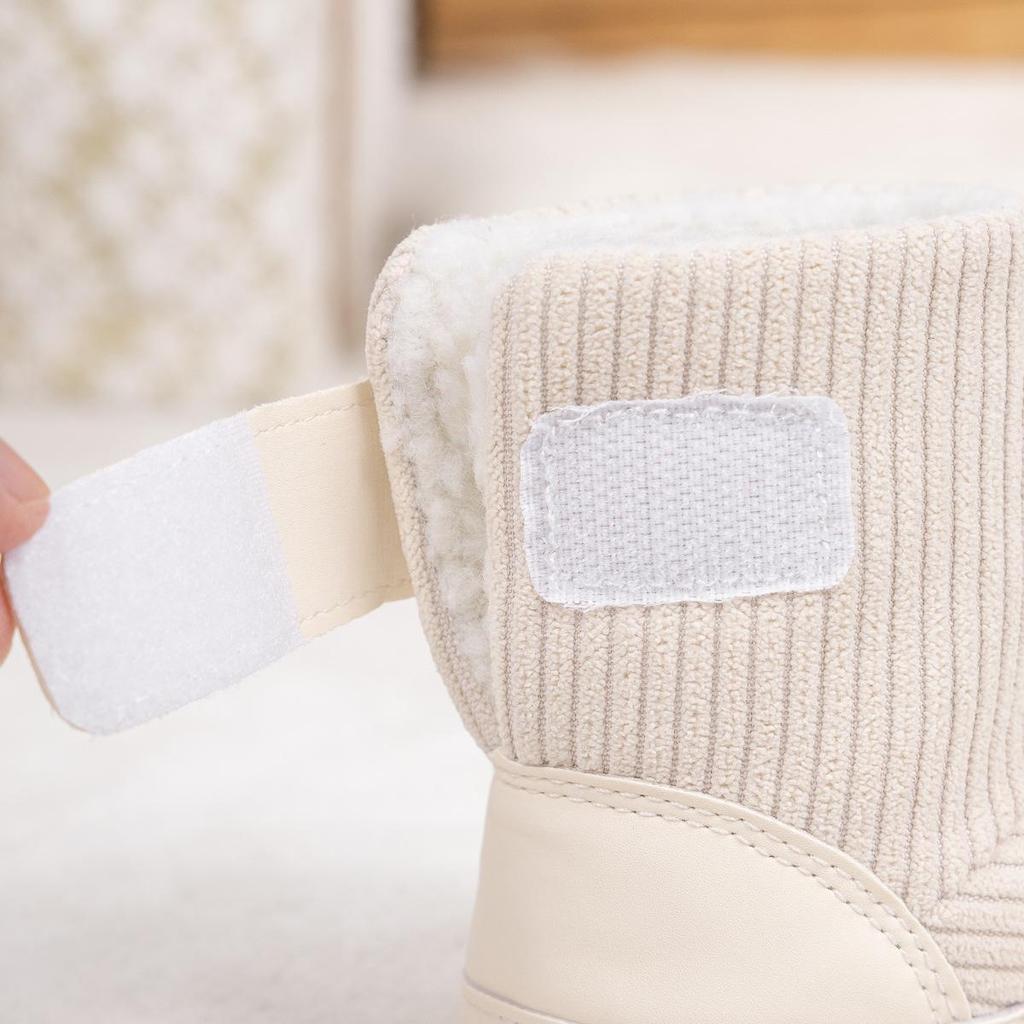 Cross-Border Winter Baby Velcro Cotton Warm Shoes with Plus Velvet Soft Sole.