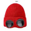 Căciulă tricotată unisex pentru bărbați și femei cu ochelari de protecție, rezistentă la vânt, călduroasă de iarnă, căciuli de schi, moale, caldă, antiderapantă, protecție pentru urechi