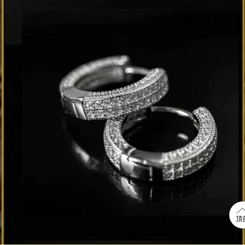 

Diamond High-end Men s Earrings Light Luxury Spring and Summer Stud Earrings Fashion Jewelry