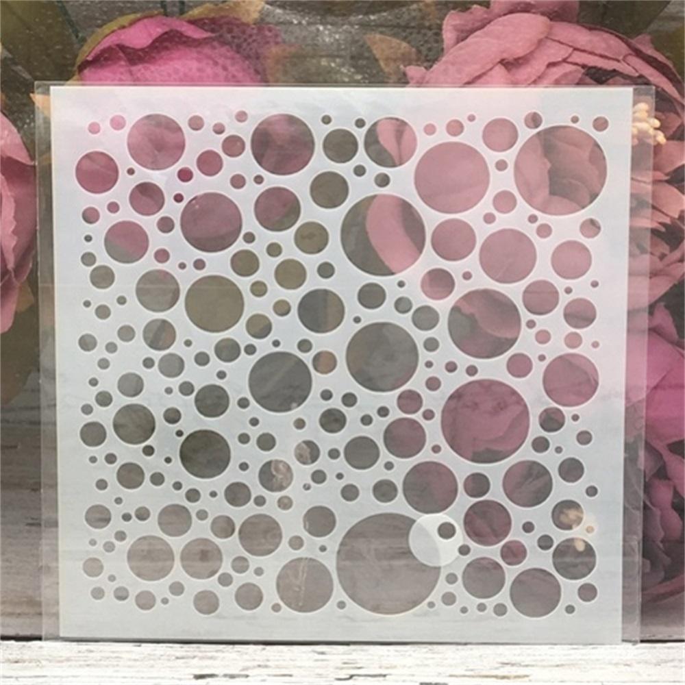 9Pcs/Set 13cm Bubble Dot Flower Arrow Texture DIY Craft Layering Stencils Painting Scrapbooking Embossing Album Template