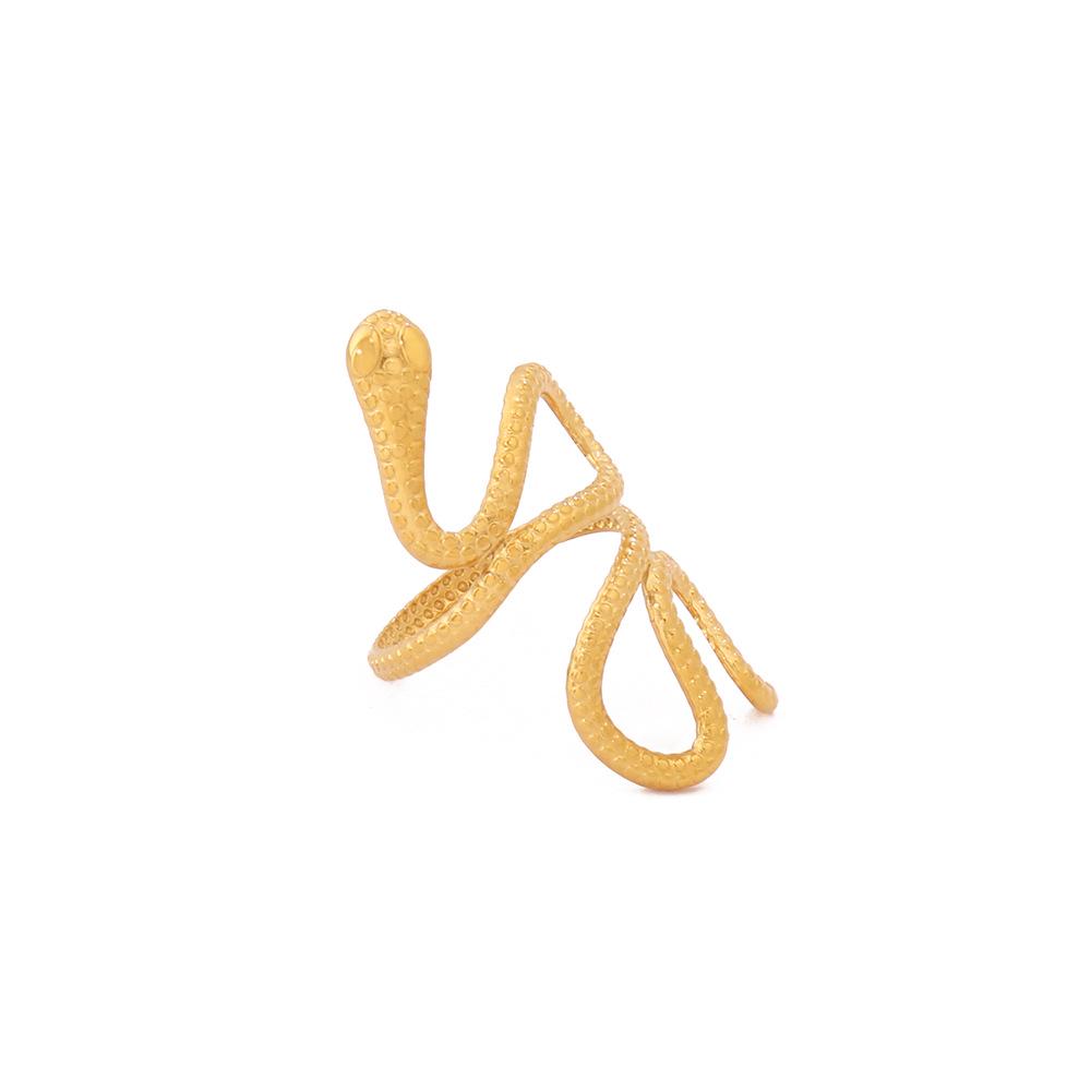 Exaggerated Snake Shape 18K Gold Plated Open Ring - Women's Jewelry