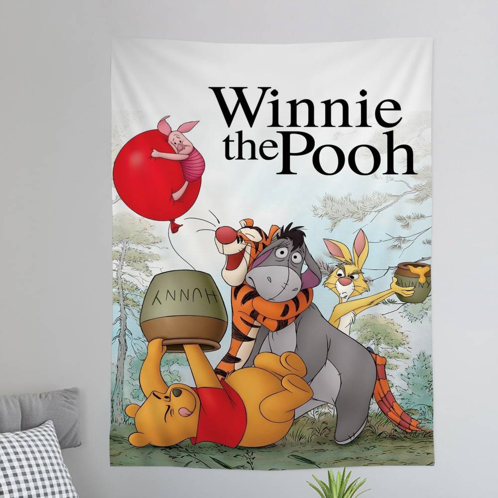 Winnie Cute the Anime Pooh DIY Wall Tapestry Hanging Tarot Hippie Wall Rugs Dorm Home Decor