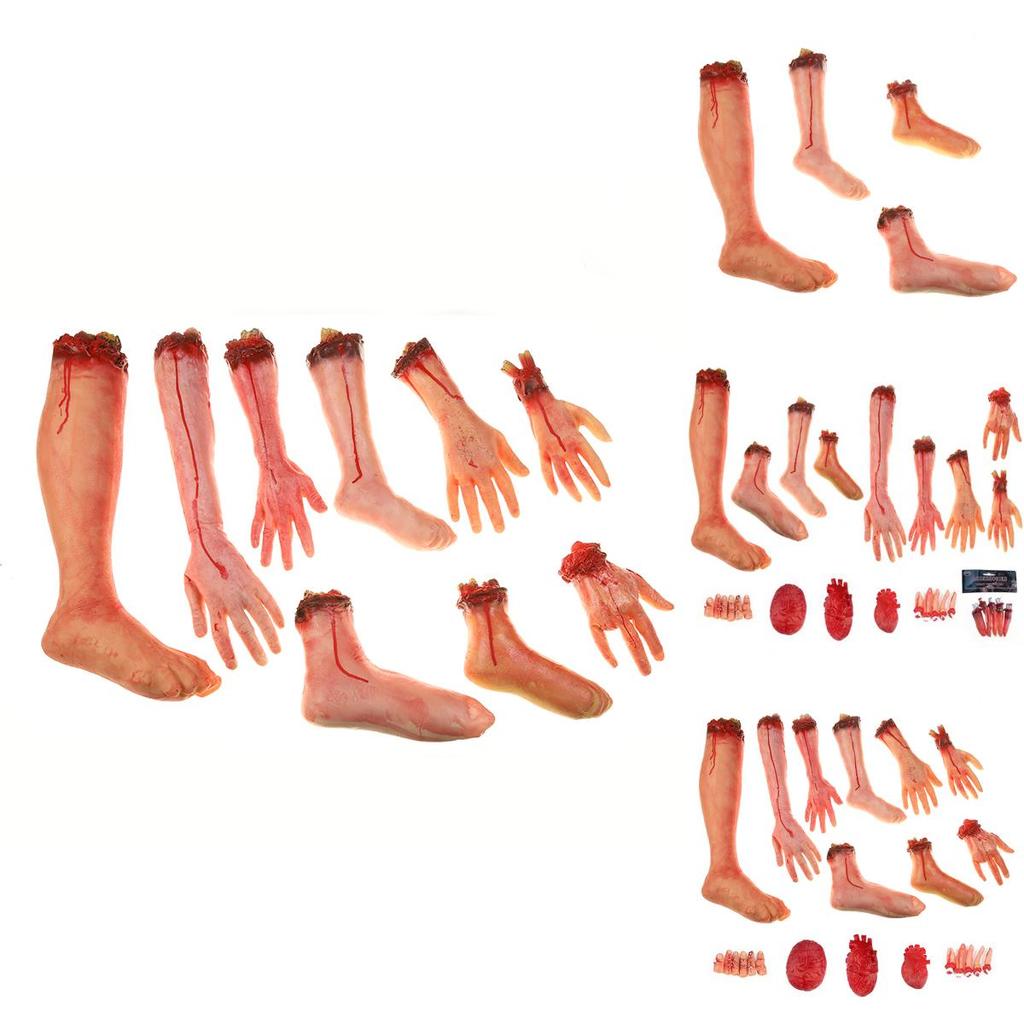 Realistic Halloween Fake Body Parts Decoration Scary Severed Arm And Hand Prop
