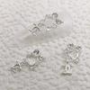 3Pcs Nail Charms Sparkling Stunning Visual Effect Ultra-Light Creative Shape Wide Application DIY Alloy Shiny Bow-knot Rhinestone Nail Art Decorations