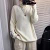 Pullover Sweater Autumn And Winter 2022 Vertical High Neck Sweater Women Loose Slouchy Pullover Solid Knitted Sweater Pullover