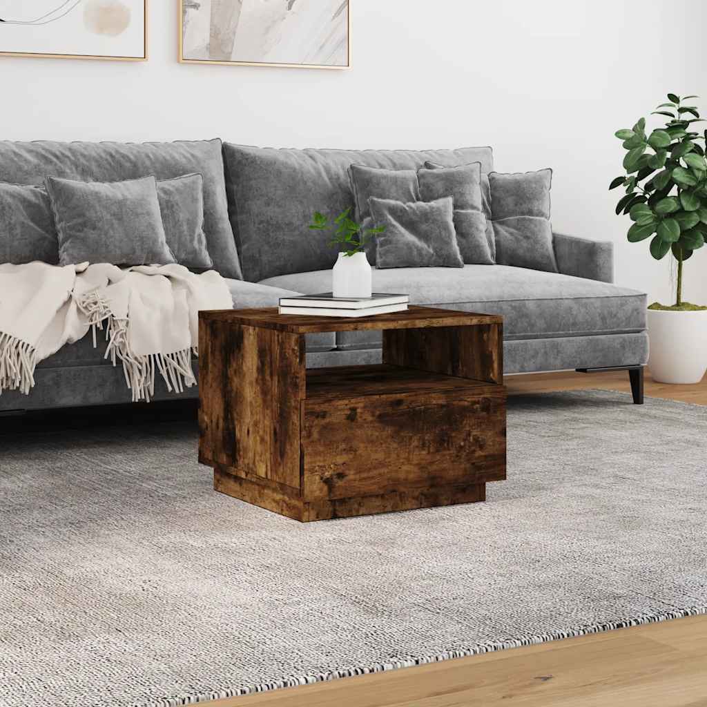 LED Coffee Table In Smoked Oak 50 X 49 X 40 Cm