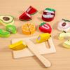 Chop Chop Fruit & Veggie Wooden Playset: Baby Kitchen & Educational Toy for Early Learning Simulated Cutting.