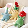 Plush Flower Dog Toy Corduroy Chew Toy Interactive Tulip Squeaky Stuffed Puppy Teething Toy for Teeth