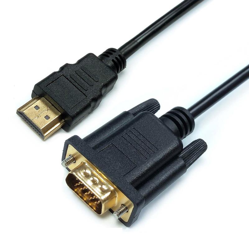 

HDMI-папа-VGA-папа 1080P 60 Гц HDMI-совместимый кабель-VGA адаптер цифро-аналоговый для ноутбука VGA to HDMI чёрный